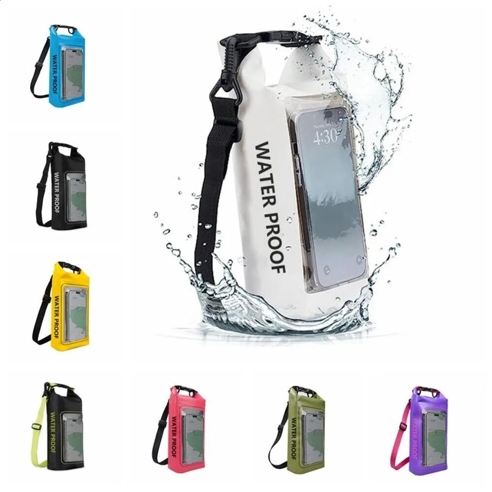 2L Swimming Waterproof Bag Sports Outdoor Cell Phone PVC Clip Mesh Material Beach Messenger 250121