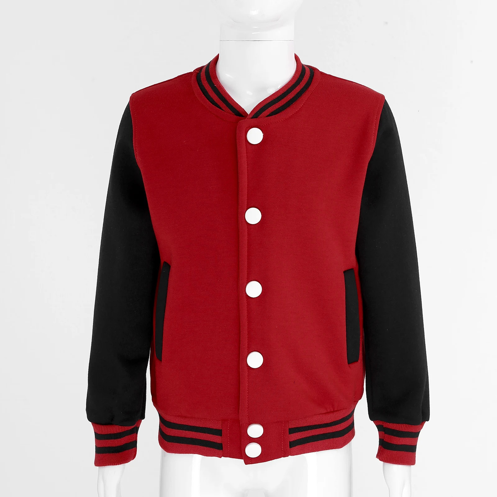 Kids Girls Boys Baseball Plain Jacket Childrens Clothing Spring Autumn Varsity Uniforms Coat Long Sleeve Patchwork Outerwear 250113
