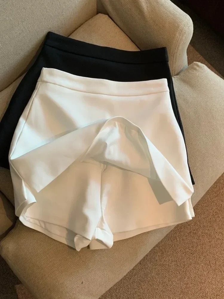 Jupe Faldas Mujer Moda Casual Black White Suit Mini Skirt Y2k Shorts Femme Korean Style Skirts For Women Short Lazy 250109