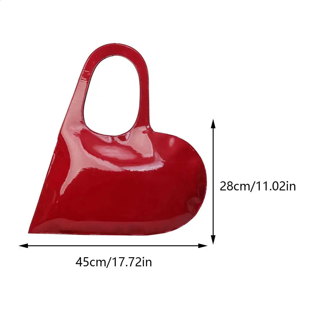 Large Capacity Bags For Women Peach Heart PU Leather Underarm Bag High Quality Fashion Tote Bag Love Shape Handbag 250122