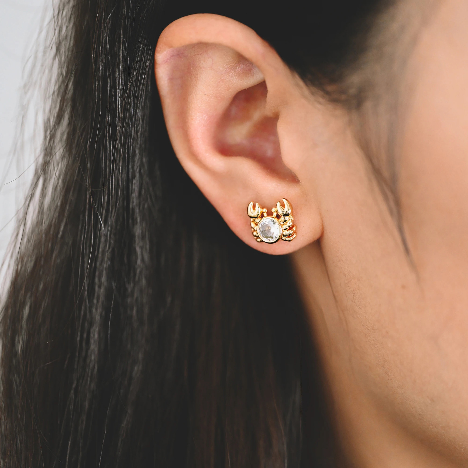 10pcs CZ Pave Gold Crab Earrings Dianty Crab Stud Earrings Jewelry Supplies For Jewelry Making DIY Accessories GB-4038 250117