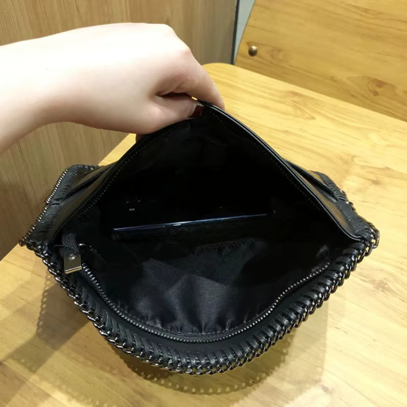 Chains Woven Envelope Soft PU Leather Handbags Clutch Cover Messenger Bags for Women Shoulder Sg Bag NEW Purses