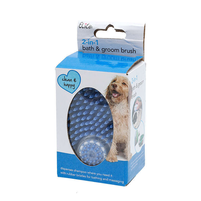 Mouse-Shaped Pet Massage Bath Brush - Press-to-Dispense Water, Dual-Purpose Cleaning and Massage Brush for Dogs and Cats