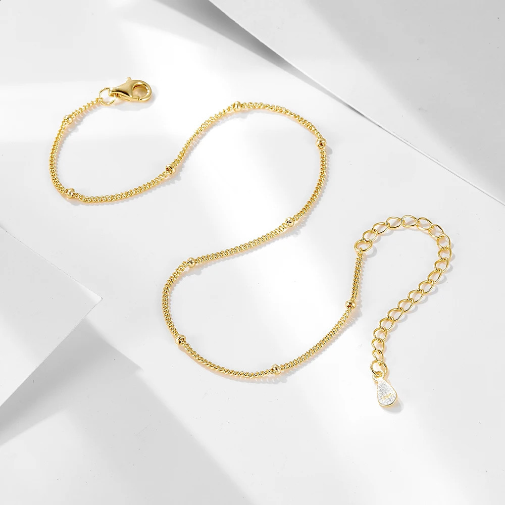 Bohemian Beach Anklet sterling silver gold-plated jewelry trend bead womens football field without stones 250110