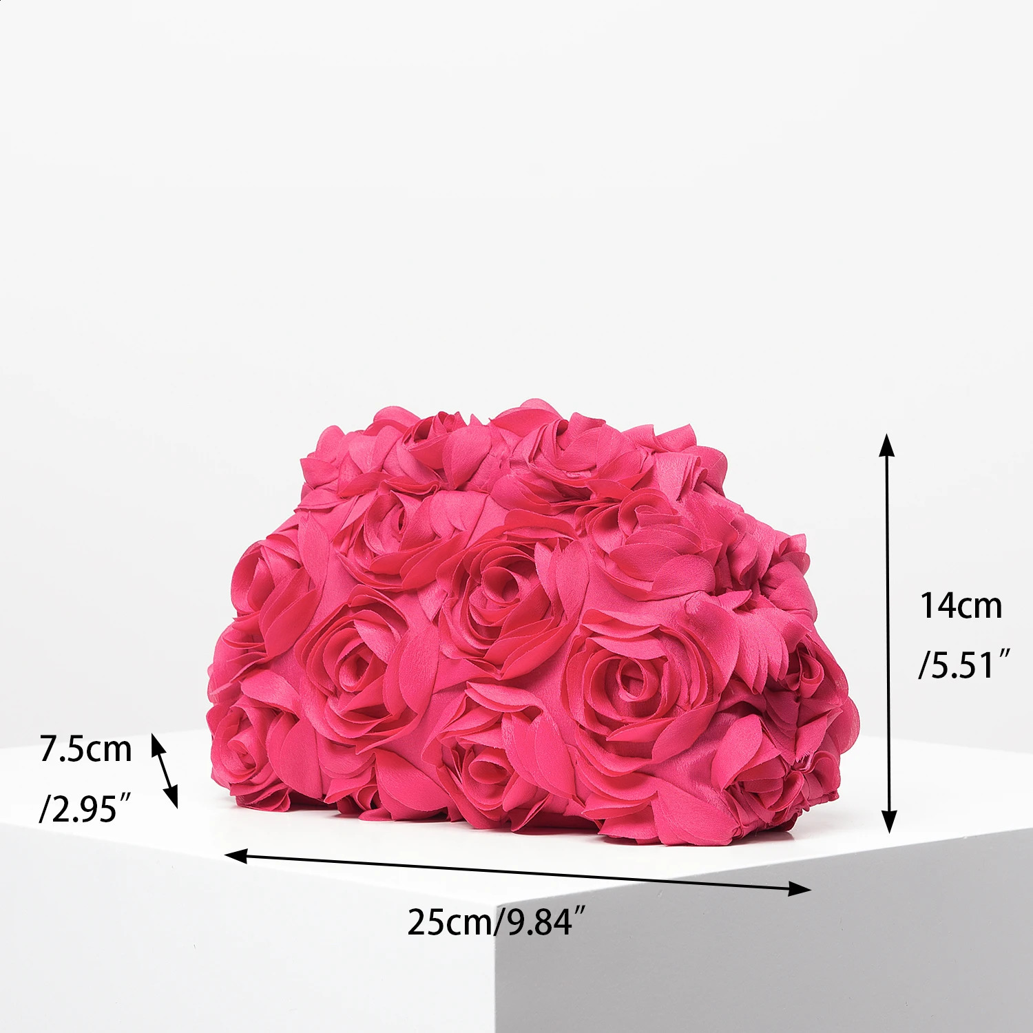 Elegant rose clutch bag Wedding party dinner Womens clip perfect gift for women random pattern 250317