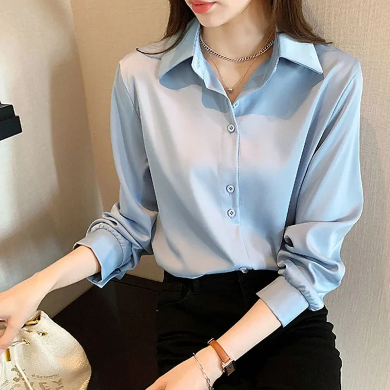 Black Chiffon Shirts For Women Spring Solid Long Sleeve Korean Fashion Ladies Blouse Simple Female Clothing Tops 250122