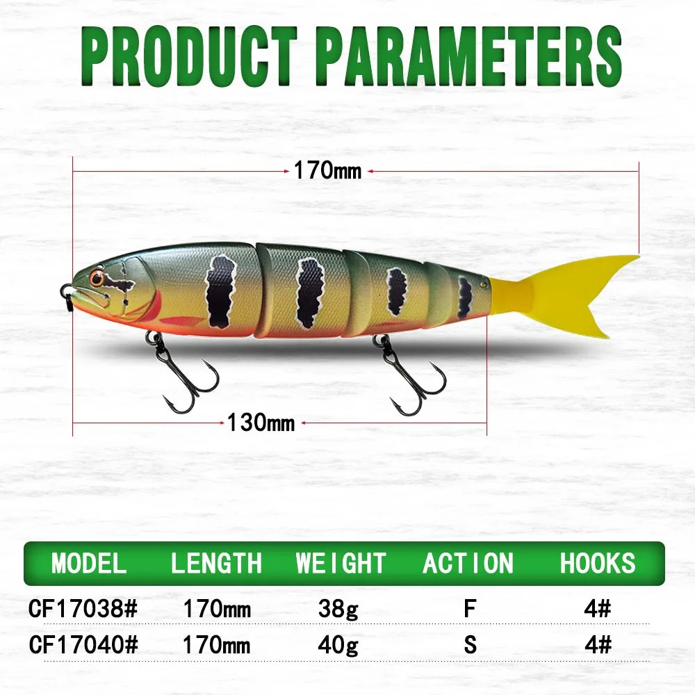 170mm 200mm 7Colors Fishing Lure Swimming Bait Jointed FloatingSinking Giant Hard Bait For Big Bait Bass Pike Lure 250107