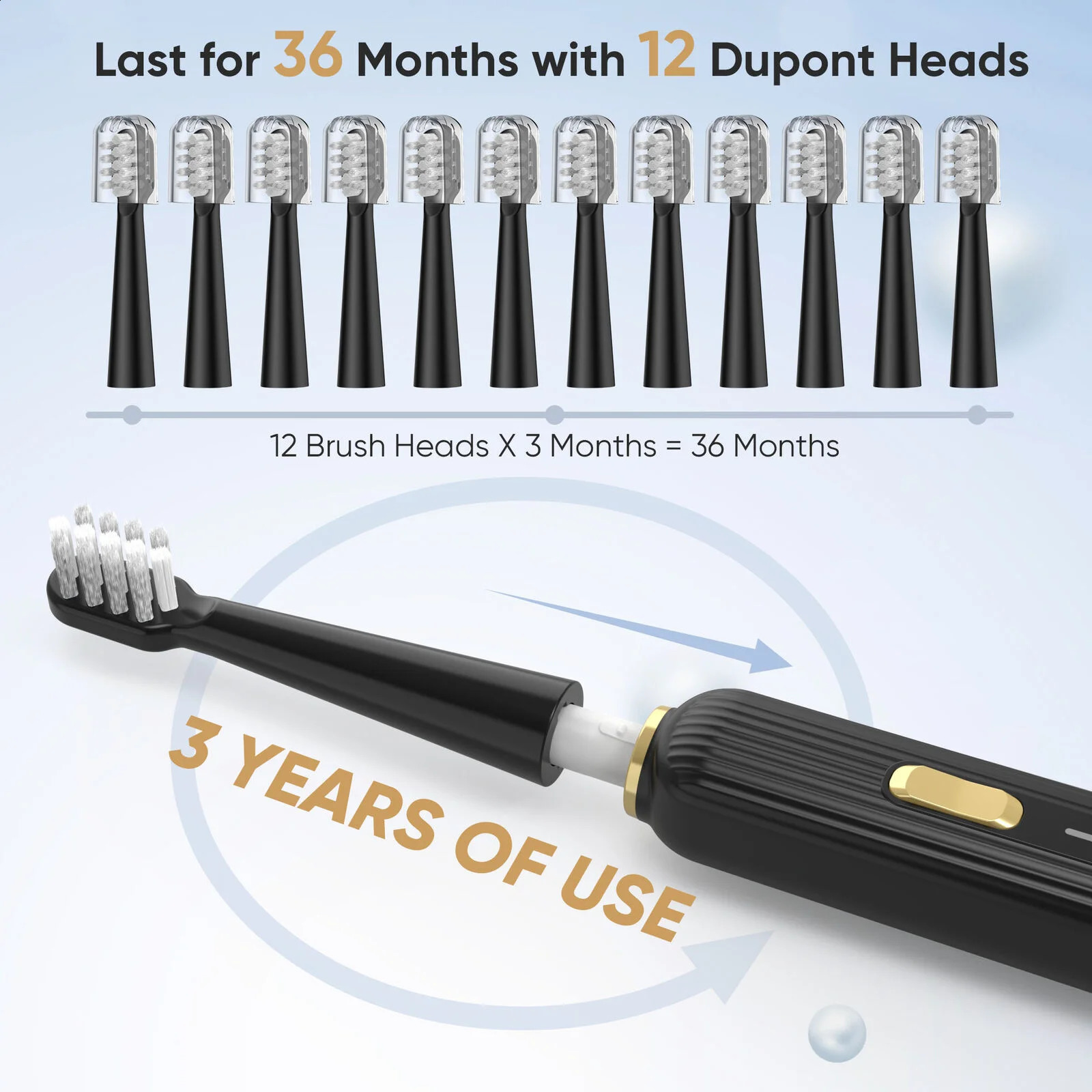 Sejoy Electric Toothbrush with 12 Brush Heads 5 Cleaning Modes 2 Minutes Built in Smart Timer Sonic 250115