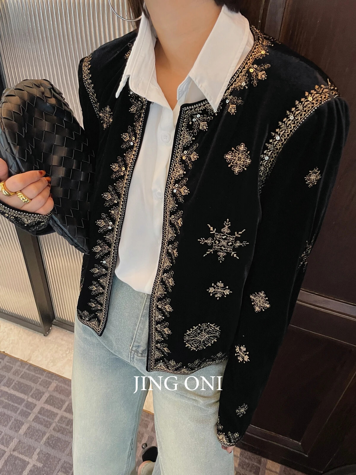 Embroidered Jacket Crop Coat Spring Tops Y2K Woman Clothing Korean Style Vintage Fashion Elegant Long Sleeve Bomber 250118
