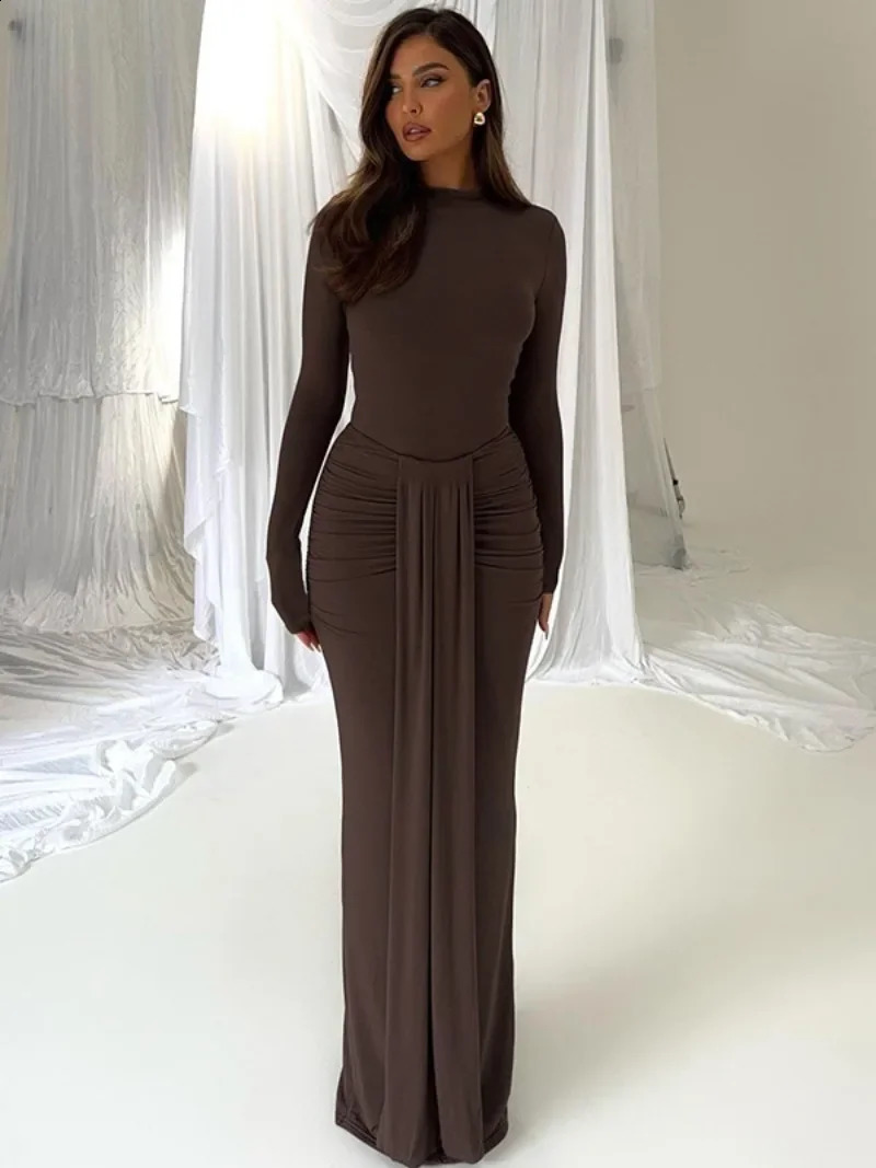 2024 Autumn Winter Long Sleeve Bodysuit High Waist Bandage Skirts Matching Set Elegant 2 Pieces Dresses Streetwear 250122