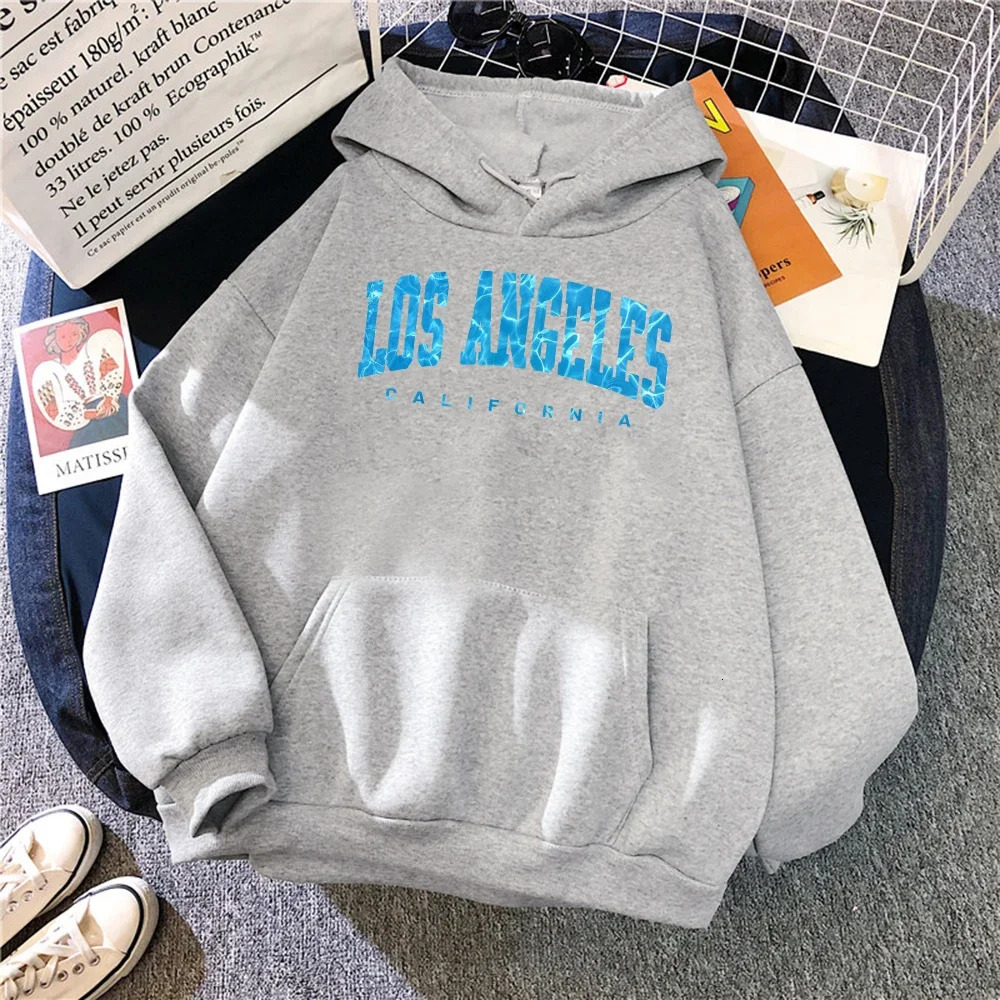 Fashion Hoodies Los Angeles California Sea Surface Ripple n Women Hoodie Novelty Hooded Casual Clothes Streetwear 250121
