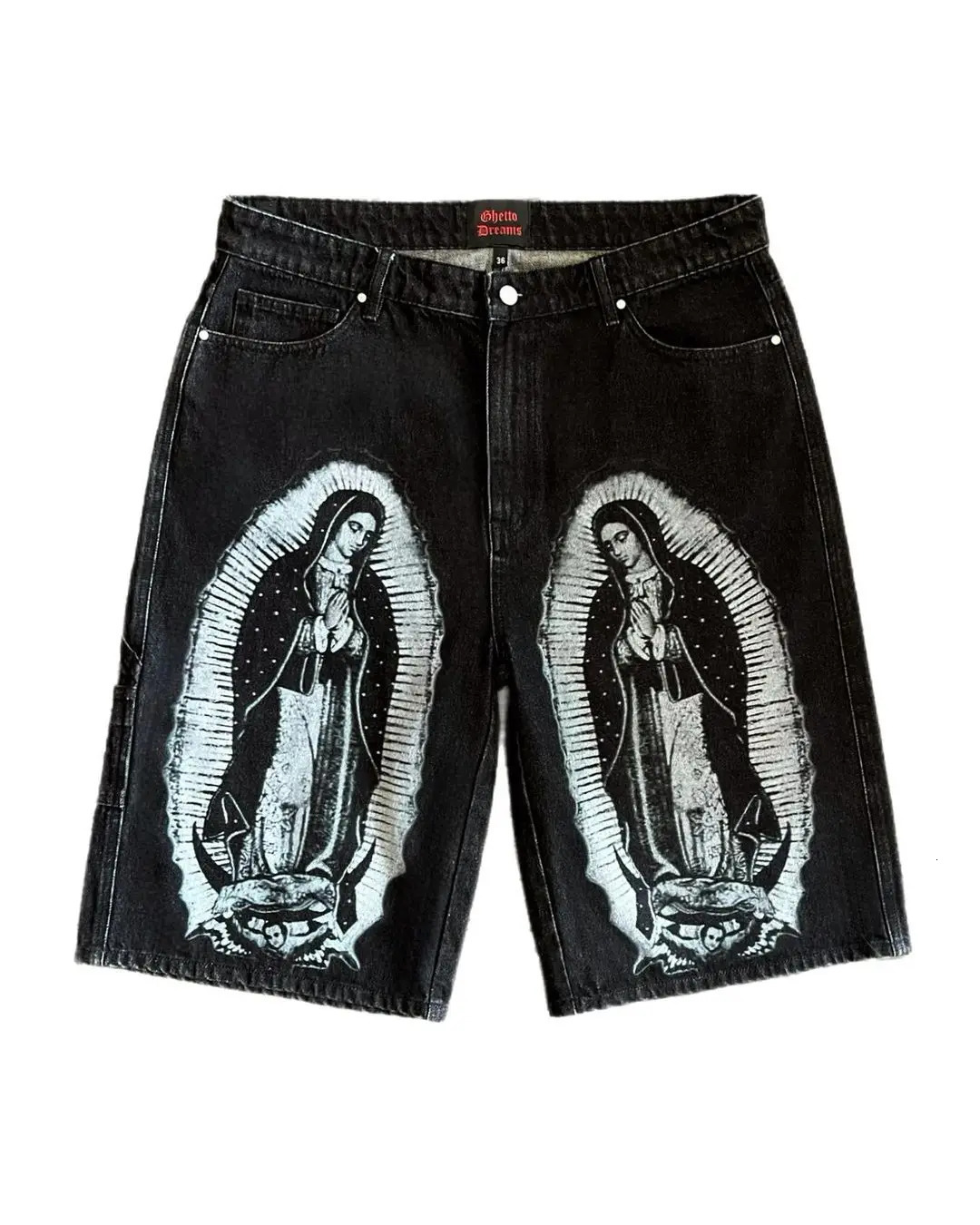 Summer American retro denim shorts for men or women black blue casual ins street hip-hop style five-point pants Y2K denim shorts 250120