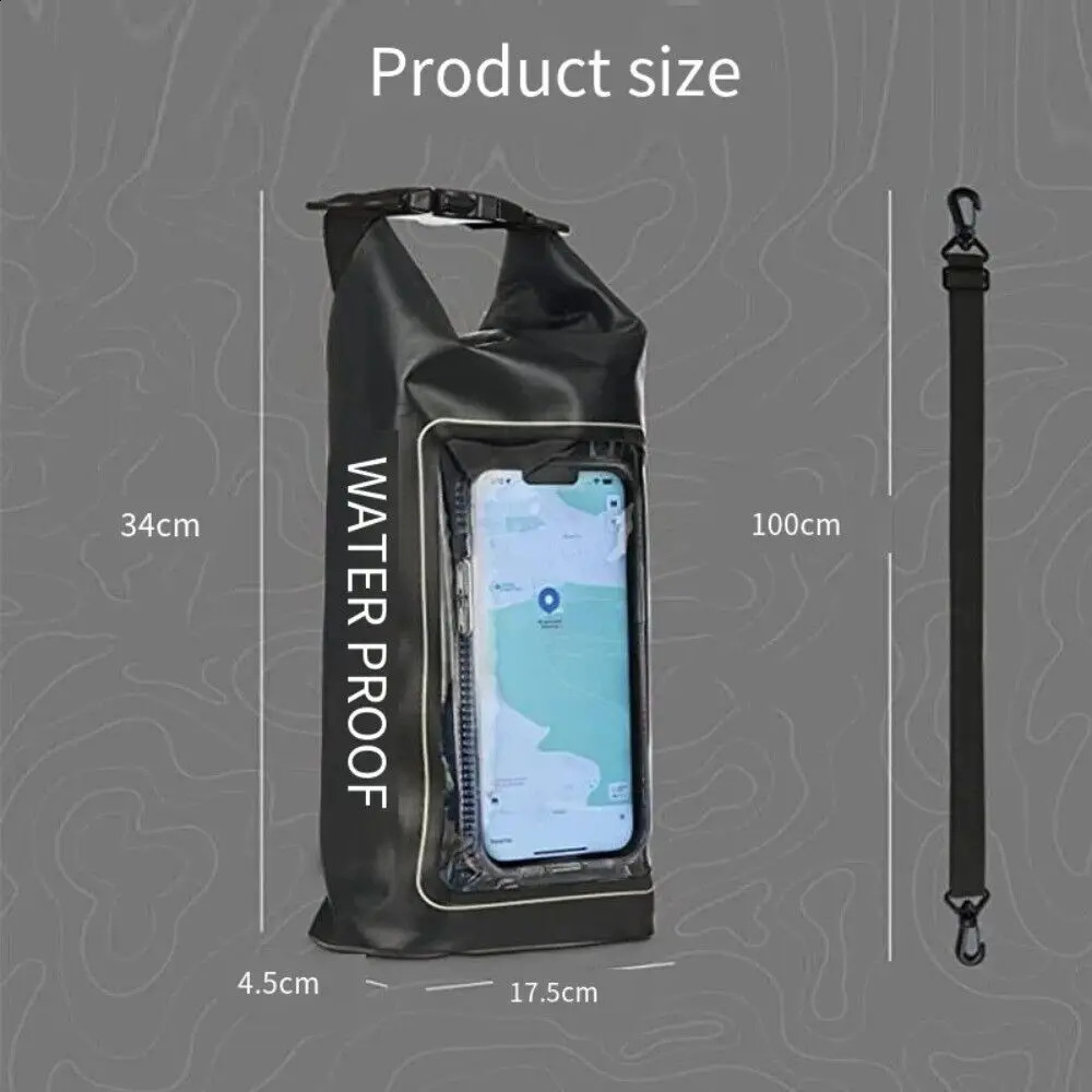 2L Swimming Waterproof Bag Sports Outdoor Cell Phone PVC Clip Mesh Material Beach Messenger 250121