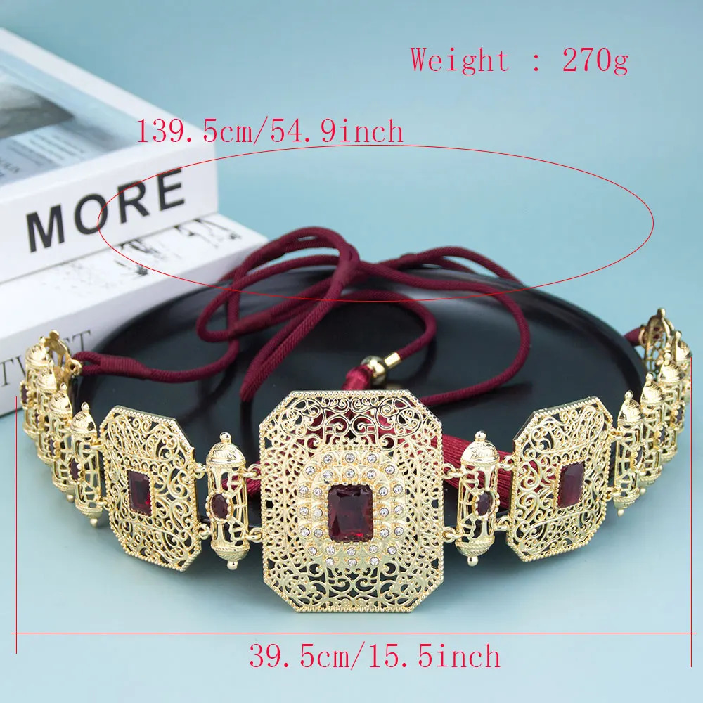 Neovisson Fashion Style Arabic Hand Rope Waist Chian Moroccan Caftan Belt Adjustable Length Women Dress Belt Ladies Favorite 250121