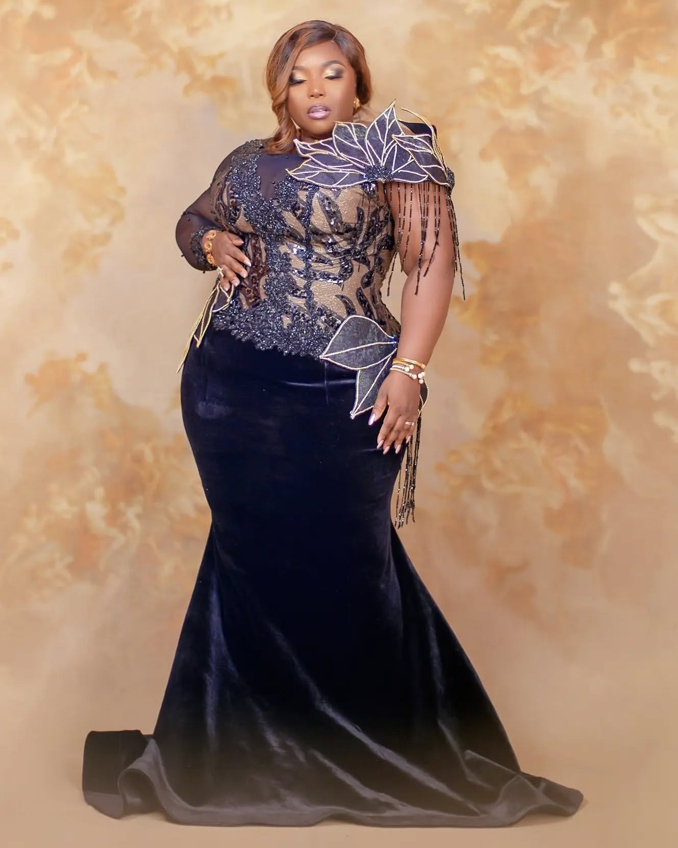Aso Ebi Black Mermaid Prom Dresses 2025 Veet Lace rals Beaded Evening Formal Party Second Birthday Engagement Gowns Plus Size Dress For Special Ocns