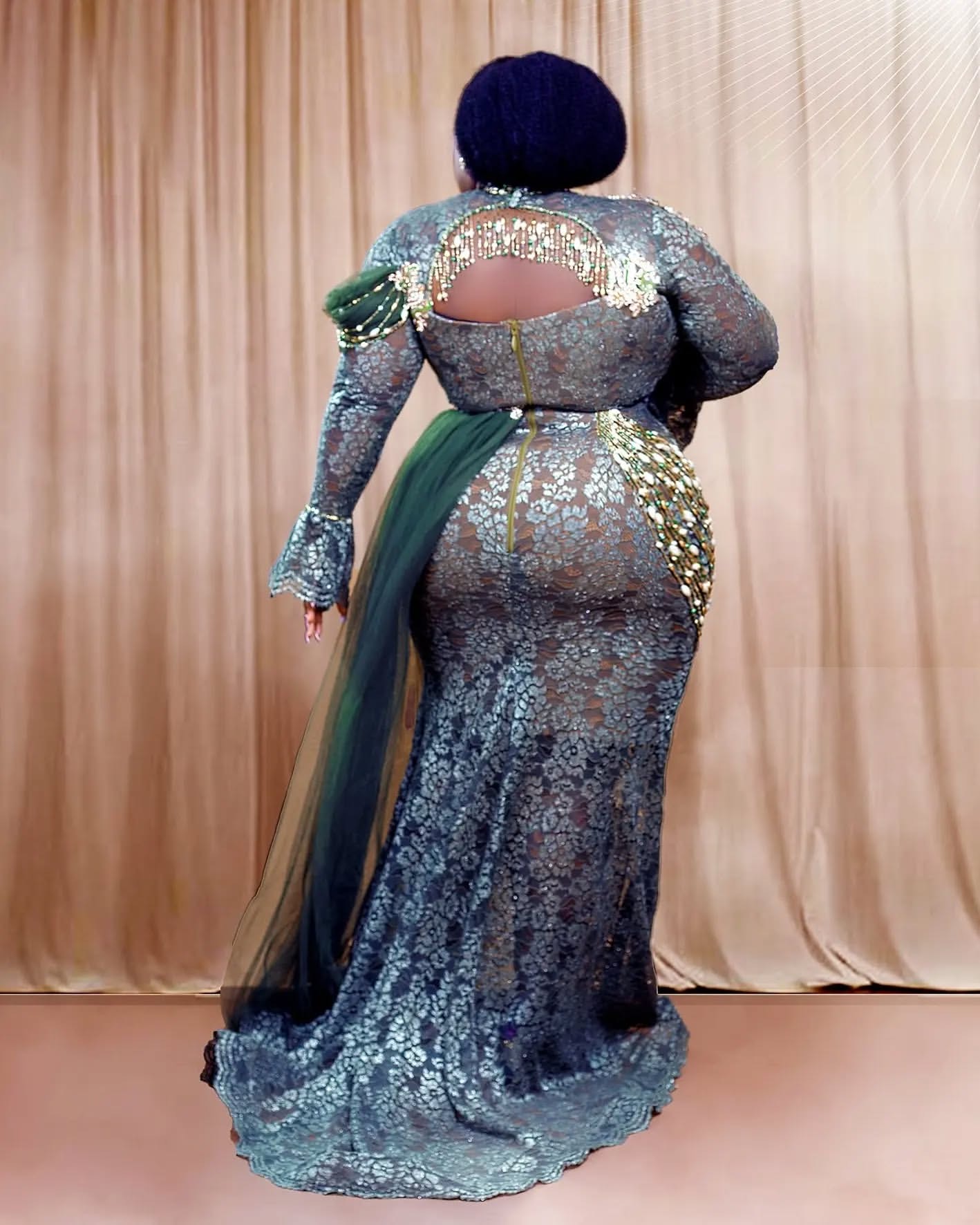 Aso Ebi Hunter Green Mermaid Prom Dresses 2025 Illusion Lace Beadings Evening Formal Party Second Birthday Engagement Gowns Plus Size Dress For Specia