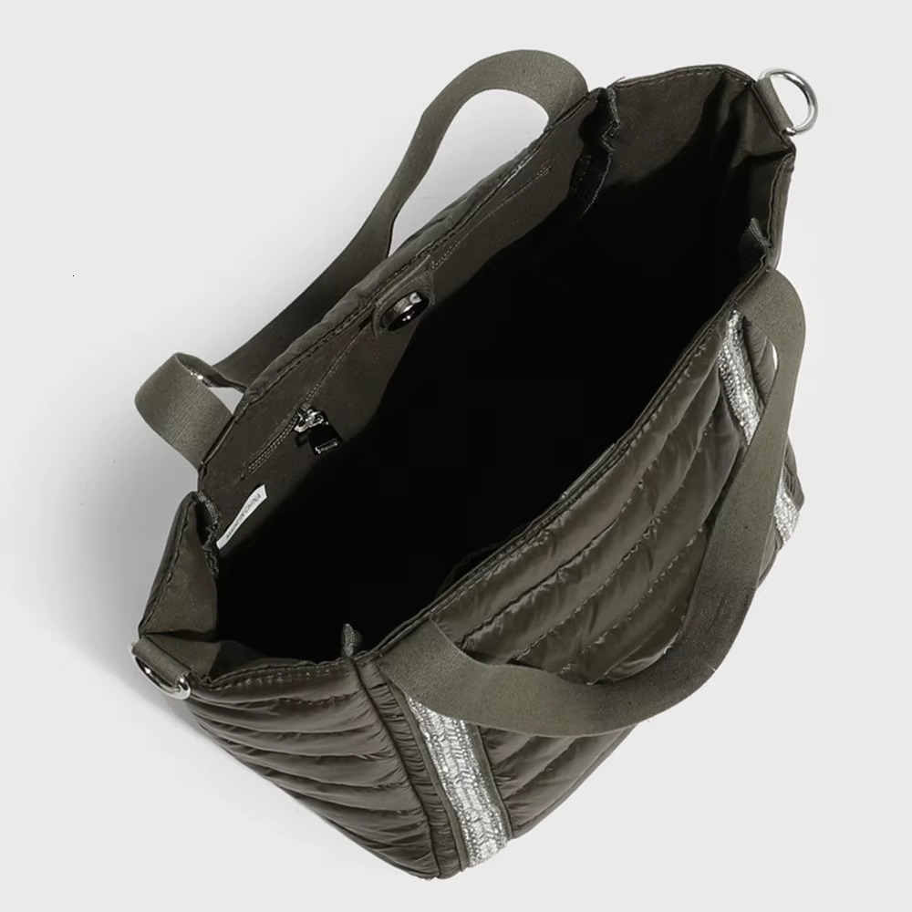 Dias Quilted Shoulder Cotton Padded Women's Bag Nylon Soft Crossbody Bags for Women Handbag Bucket Shopper Tote