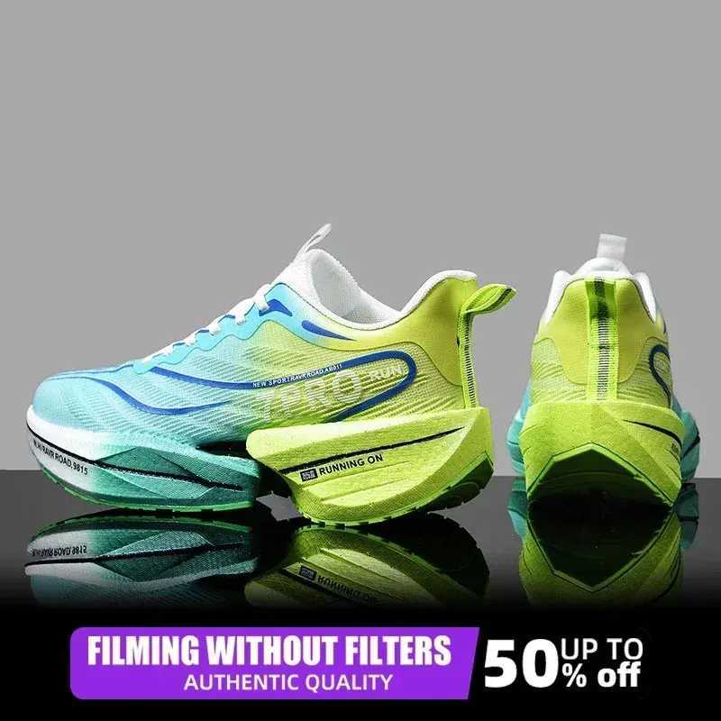Marathon Air Cushion Carbon Plate Sports Running Shoes Men Breathable Lightweight Women Comfortable Nonskid Speciality Sneakers Z250118