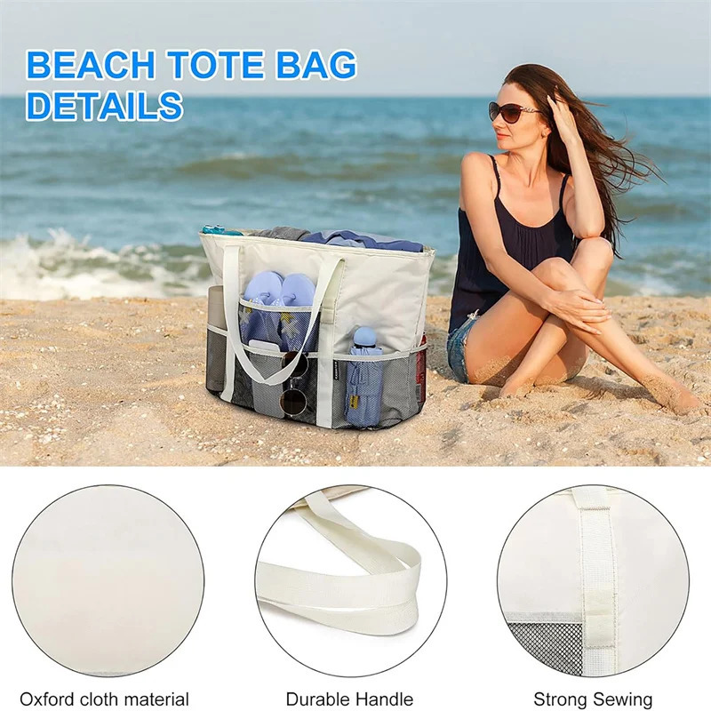 Mesh Beach Bag Waterproof Sandproof Large Tote Pool Bag for Women Vacation Essentials Beach Accessories 250121