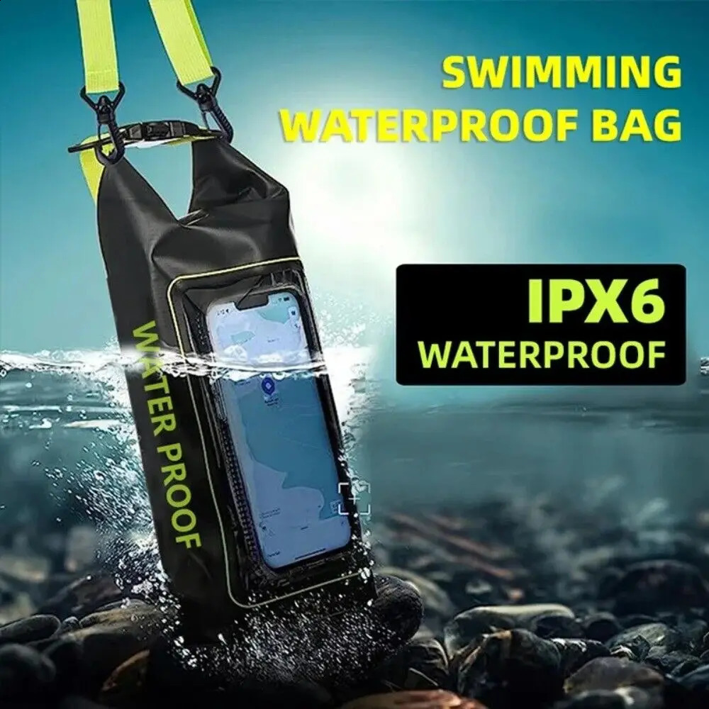 2L Swimming Waterproof Bag Sports Outdoor Cell Phone PVC Clip Mesh Material Beach Messenger 250121