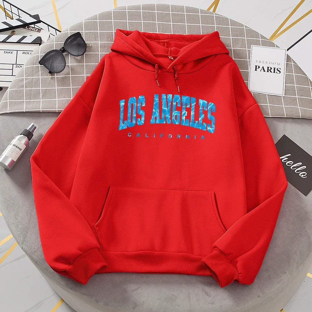 Fashion Hoodies Los Angeles California Sea Surface Ripple n Women Hoodie Novelty Hooded Casual Clothes Streetwear 250121