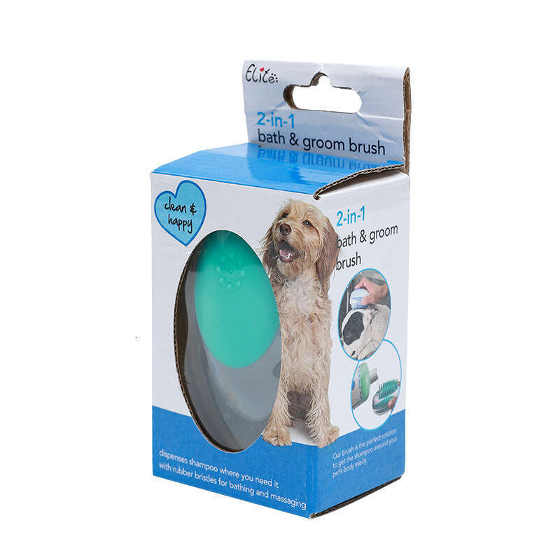 Mouse-Shaped Pet Massage Bath Brush - Press-to-Dispense Water, Dual-Purpose Cleaning and Massage Brush for Dogs and Cats