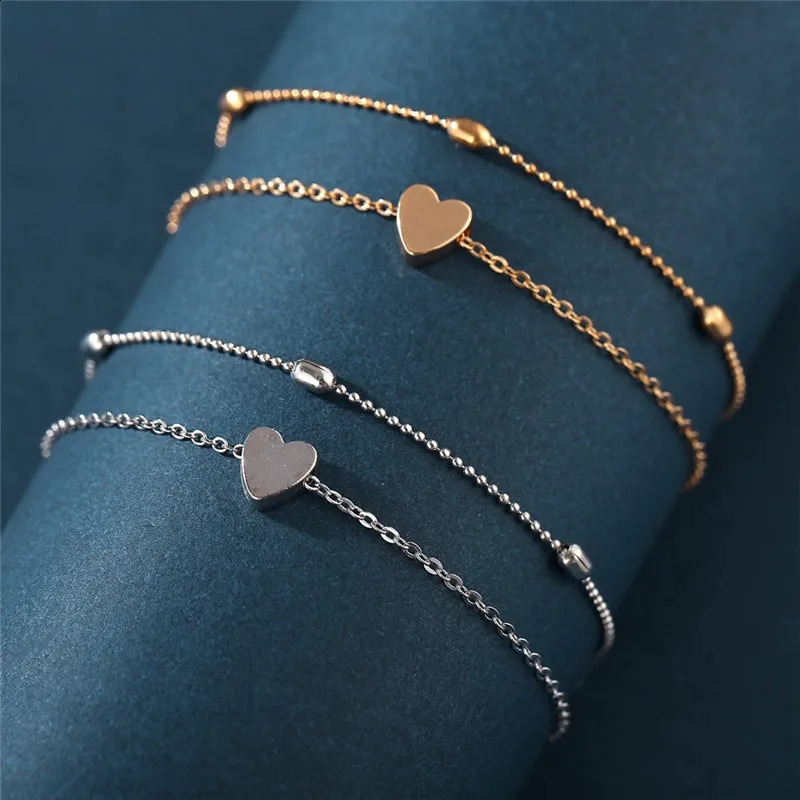 Fashion Simple Heart Female Anklets Foot Jewelry Leg On Ankle Bracelets For Women Chain Gifts 250114