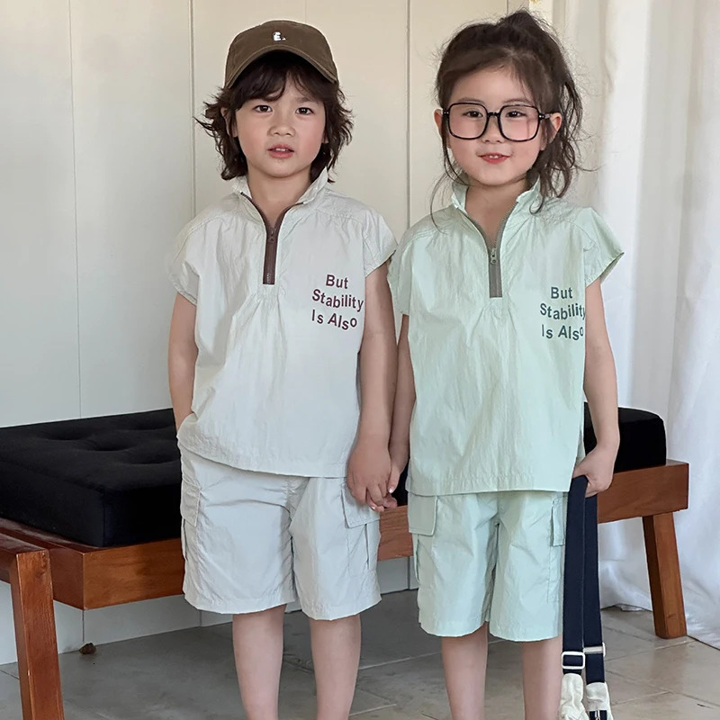 MILANCEL Childrens Summer Clothes Set 1-8Y Casual Boys Tracksuit Tank TopShorts 2Pcs Thin Style Girls Sports Wear Kids Outfit 250121