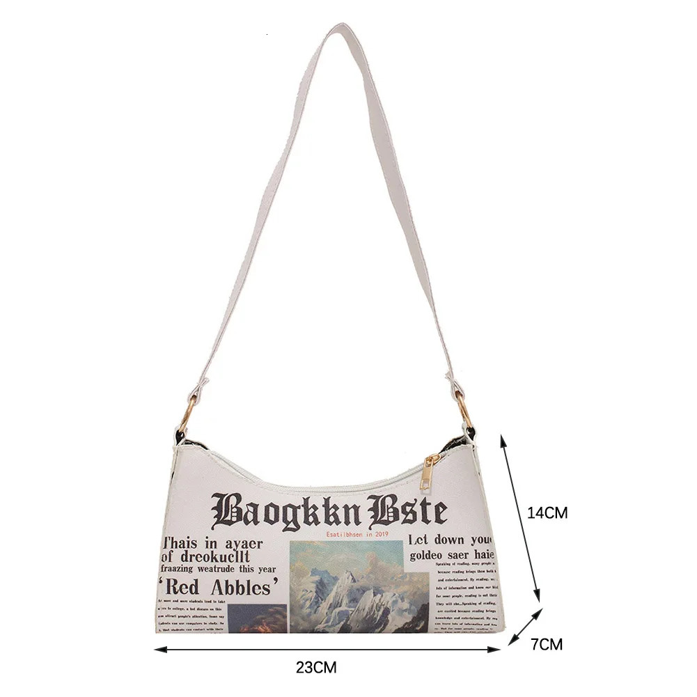 Leisure spaper Printing Underarm Shopping Bags Small PU Leather Single Strap Shoulder Bags PU Leather Armpit Bags 250122