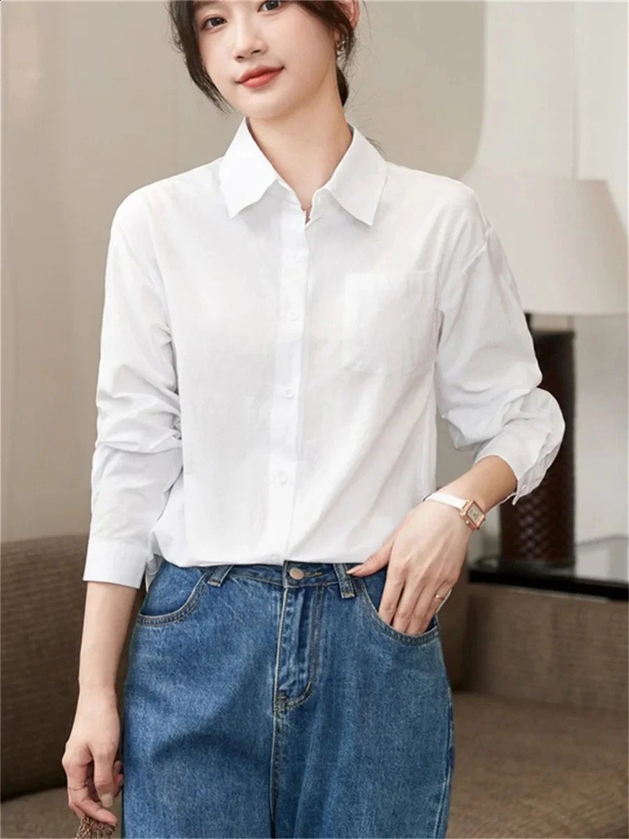 Women Autumn Spring Style Blouses Shirts Lady Casaul Long Sleeve Turndown Collar Blusas Tops 250121