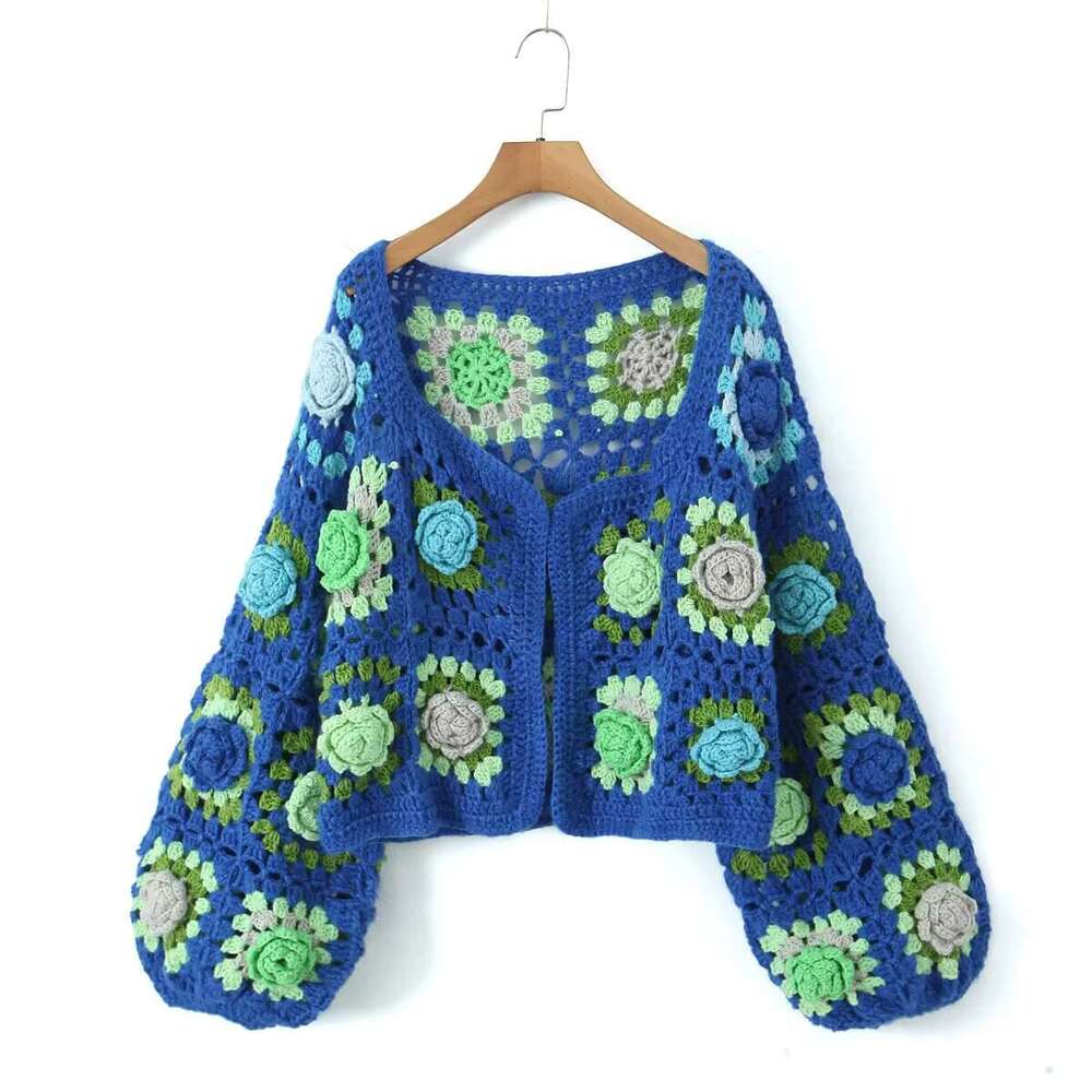 Boho Winter Cardigans New Wer 3D Handmade Sweaters Women's Loose Wool Cardigan Knitwear Mujer Pullovers