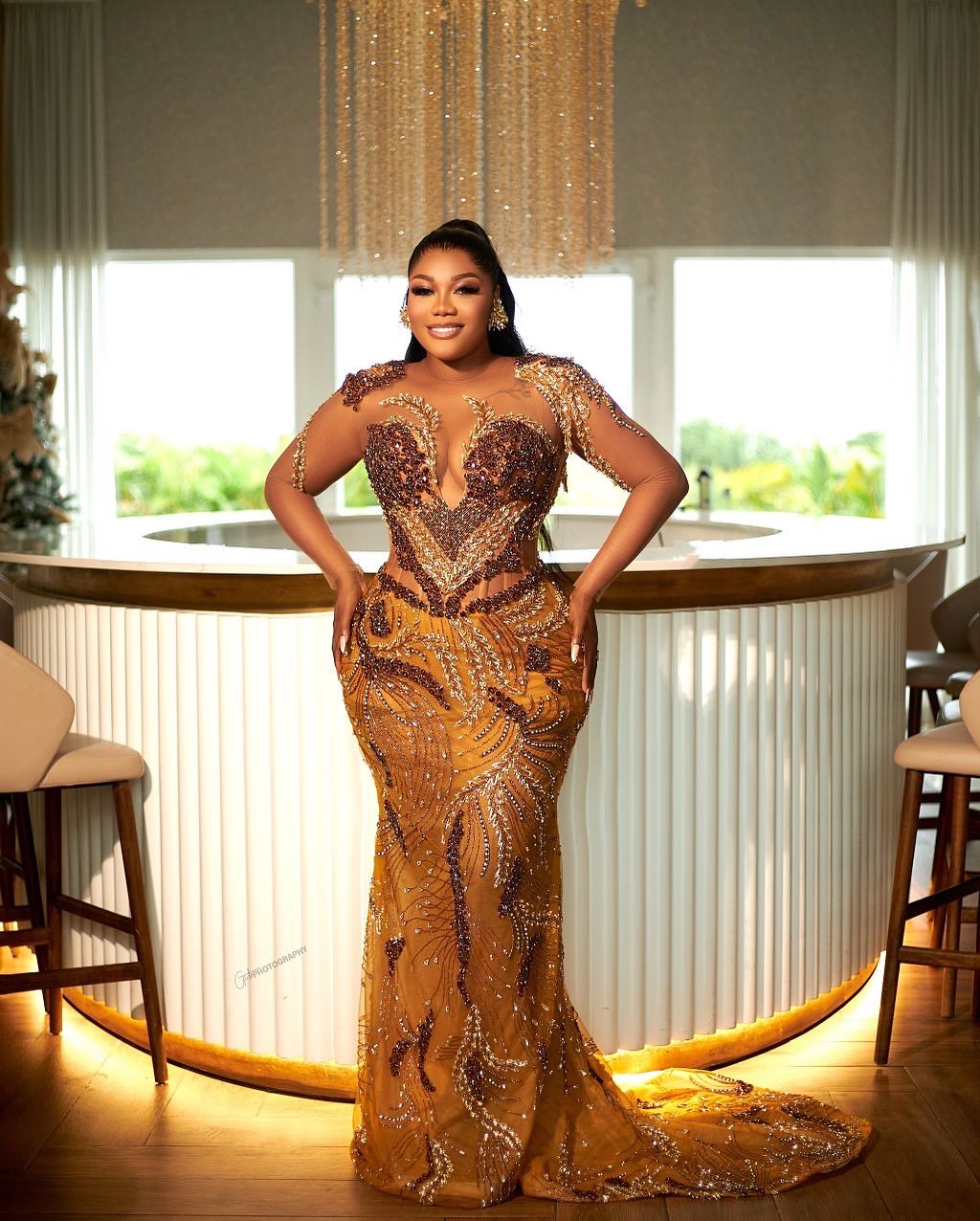 Aso Ebi Gold urious Mermaid Prom Dresses 2025 Beaded Crystals Lace Evening Formal Party Second Birthday Engagement Gowns Plus Size Dress For Special O