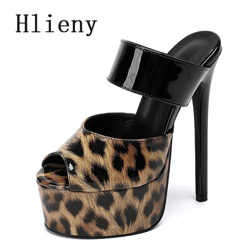 Hlieny Fashion Peep Toe Platform Slippers Women Summer Extreme High Heels Stripper Sandals Club Ladies Sliders Shoes 250118