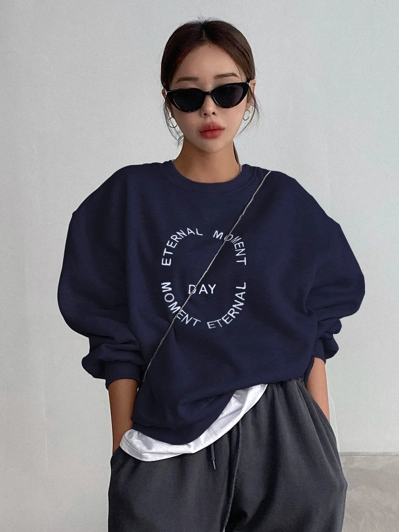 Funny Letter Printing Women Hoodies Harajuku Crewneck Hoodie Fashion Casual Oversize Hoody Autumn Comfortable Tracksuit Female 250109