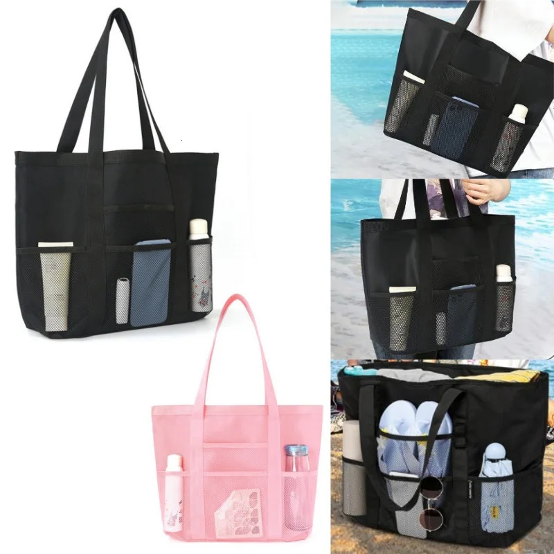 Mesh Beach Bag Waterproof Sandproof Large Tote Pool Bag for Women Vacation Essentials Beach Accessories 250121