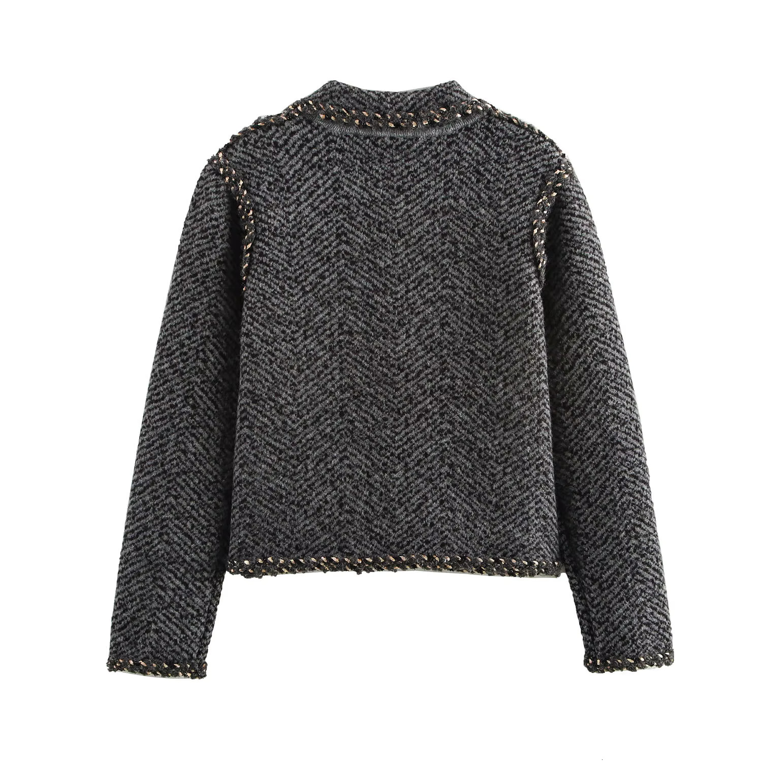 Gray Celebrity Little Style Super Beautiful Short Sweater Knitted Cardigan Jacket For Women Autumn And Winter Petite