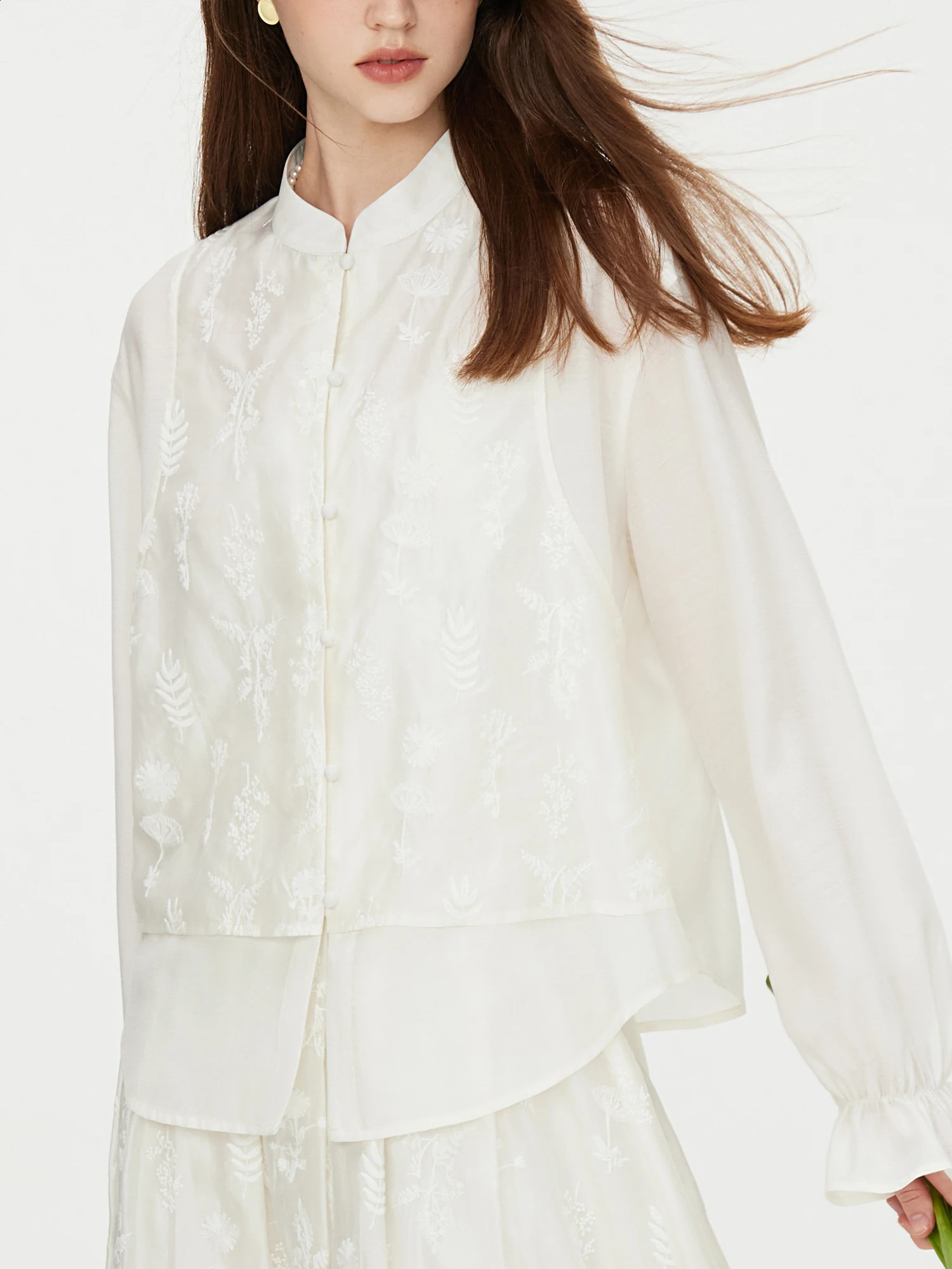 FSLE China Style n Womens Two piece Shirt and Ski Set 2024 Autumn Collection 24FS1322824FS13229 250122