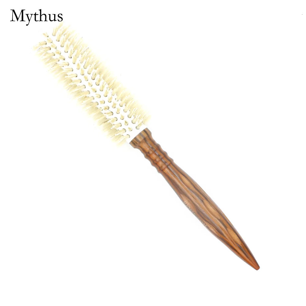 Mythus 3 Size Salon Hair Curls Brush Antistatic Wooden Hair Round Brush For Hairdressing Nylon And Bamboo Fibre Barber Brushes 250120