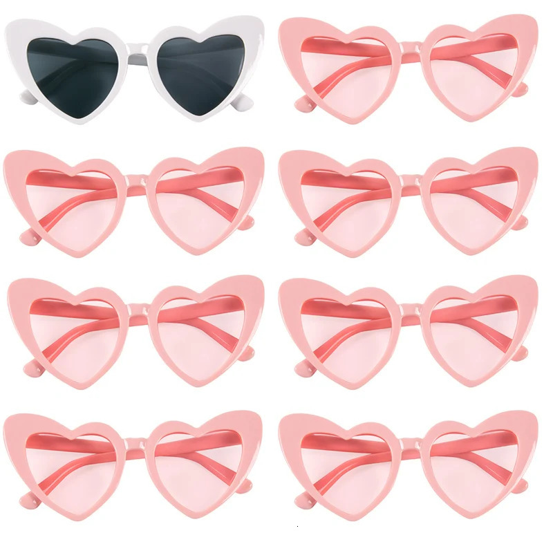 8pcs/6pcs Bachelorette Hen Party Sunglasses Black Heart Shaped Glasses Bride To Be Bridesmaid Gifts Wedding Bridal Shower Decor250120
