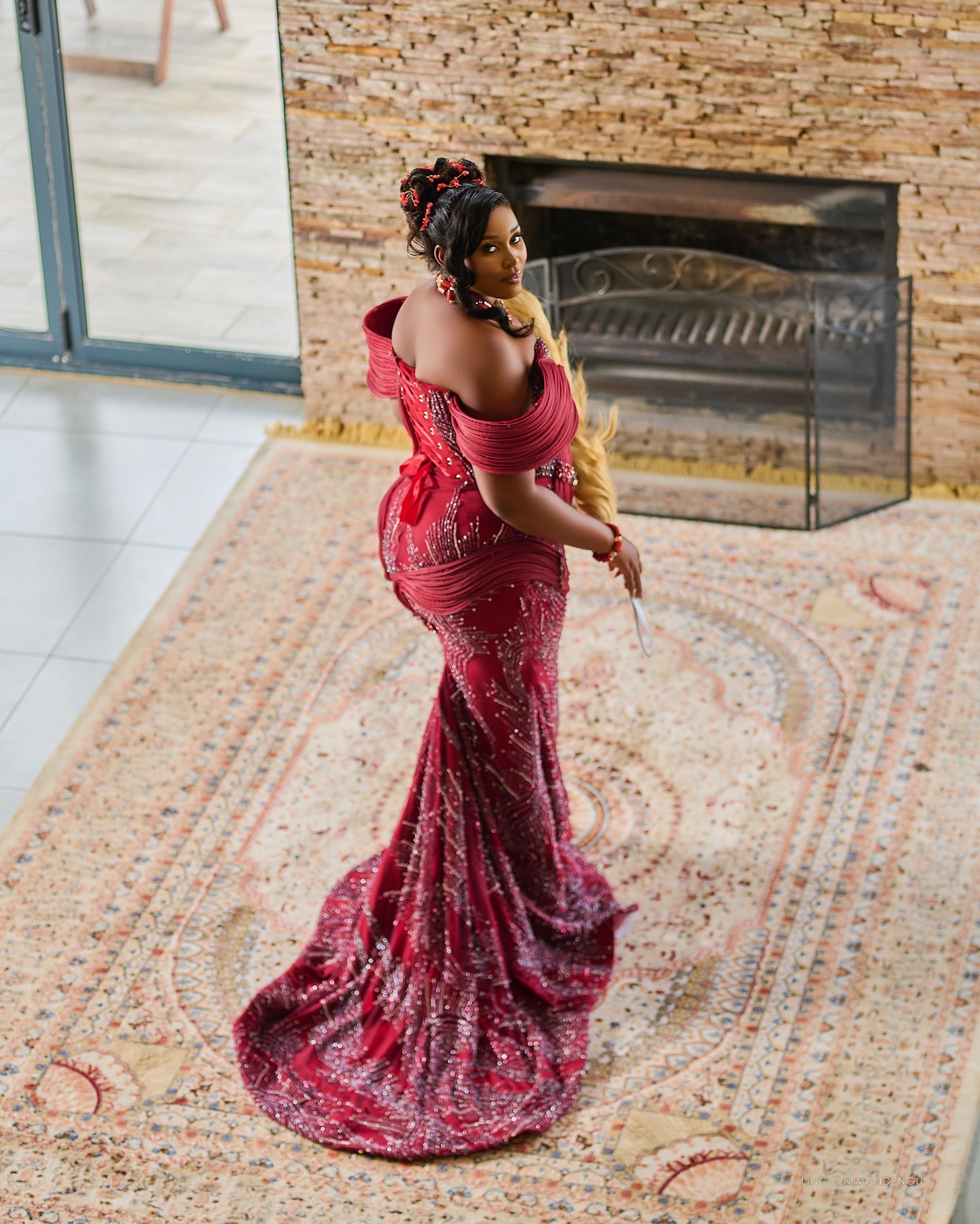 Aso Ebi Burgundy Mermaid Prom Dresses 2025 Sequined Beaded Stylish Evening Formal Party Second Birthday Engagement Gowns Plus Size Dress For Special O