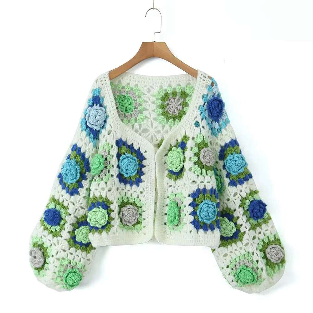 Boho Winter Cardigans New Wer 3D Handmade Sweaters Women's Loose Wool Cardigan Knitwear Mujer Pullovers
