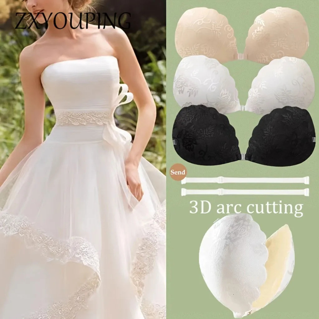 Adhesive Push Up Bra with Invisible Straps for Backless Outfits Silicone Nipple Reusable Strapless Tape 250122