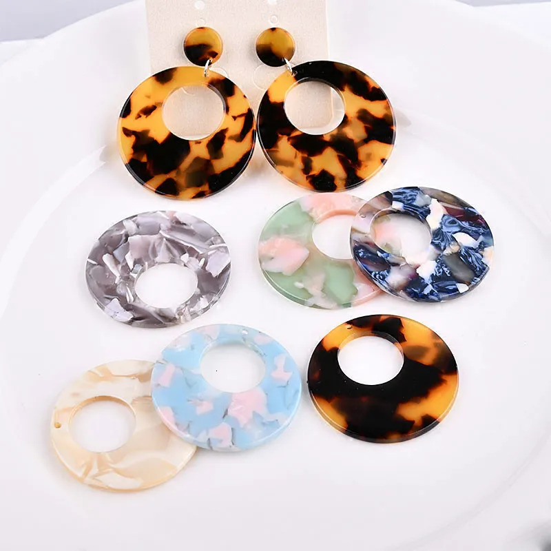 Color partial Round Earrings DIY Handmade acetate Korea pendant ear jewelry accessories package material 250117