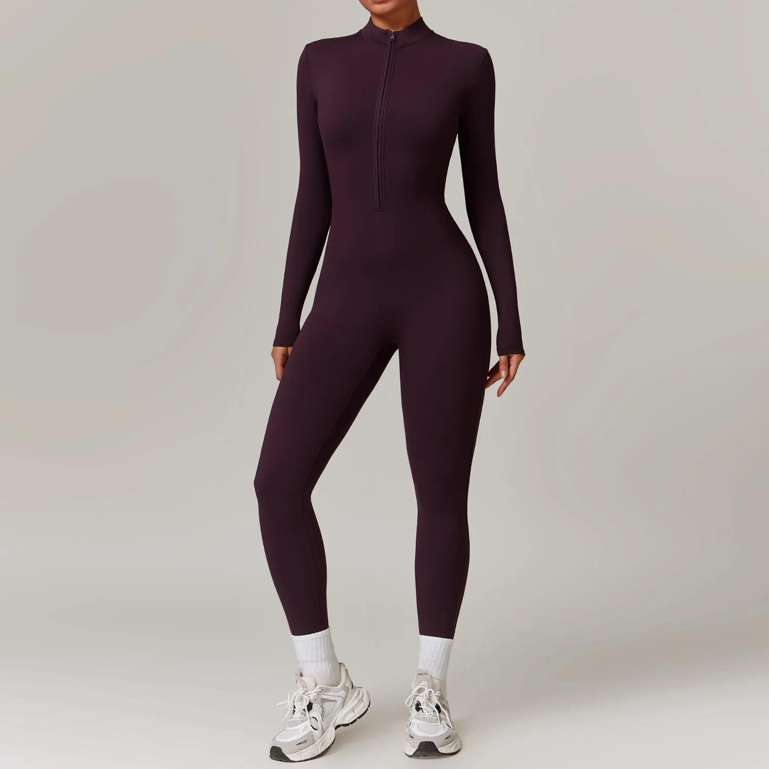 Zipper Yoga Rompers Long Sleeved One-piece Womens Sportswear Gym Jumpsuits Workout High-intensity Fitness Skin-tight Garment 250107