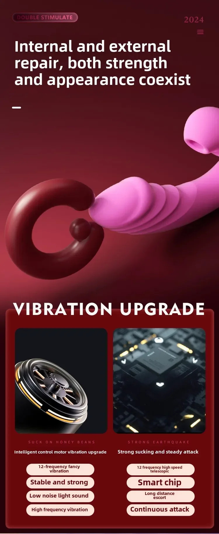 Masturbation Pleasure Female Sex Toys Suck Vibrator AV Bar Multi-frequency Knock Experience Different Intensity Orgasm 250114