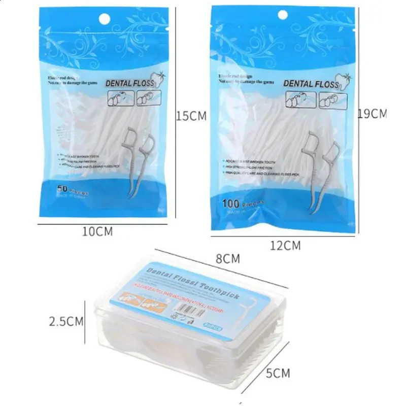 50100pcs Toothpick Floss Interdental Tooth Cleaner Disposable Dental Toothpicks For Adult Cleaning With Thread 250108
