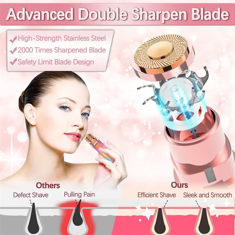 Two in One Electric Eyebrow Trimmer Eyebrow Shaving and Hair Removal Instrument Rechargeable Waterproof Washable Universal Razor 250121