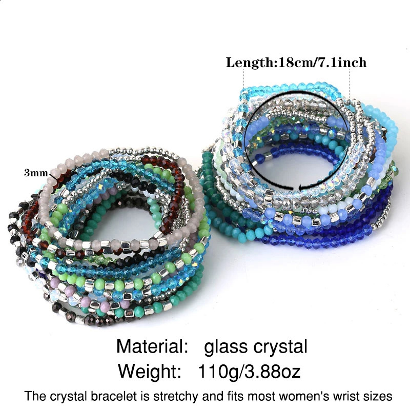 36 piece handmade elastic bead bracelet Bohemian stackable bead elastic bracelet colorful Bohemian beach ankle bracelet set 250110