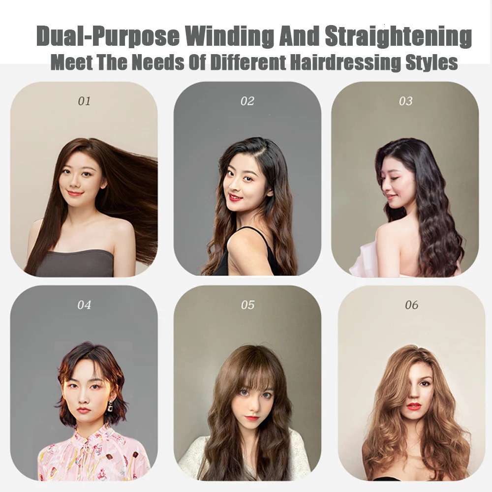 Mini Splint Flat Iron Hair Straightener Curling Wand Curly Ceramic Curler Straight Dual Purpose Hair Styling Tool WITH Hair Clip 250110