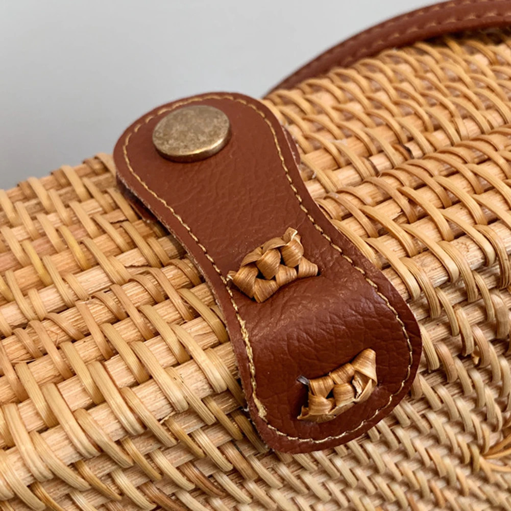 Handmade Crossbody Bag Adjustable Strap Rattan Women Handbags Large-capacity Portable Durable Storage for Ladies Shopping Trip 250120